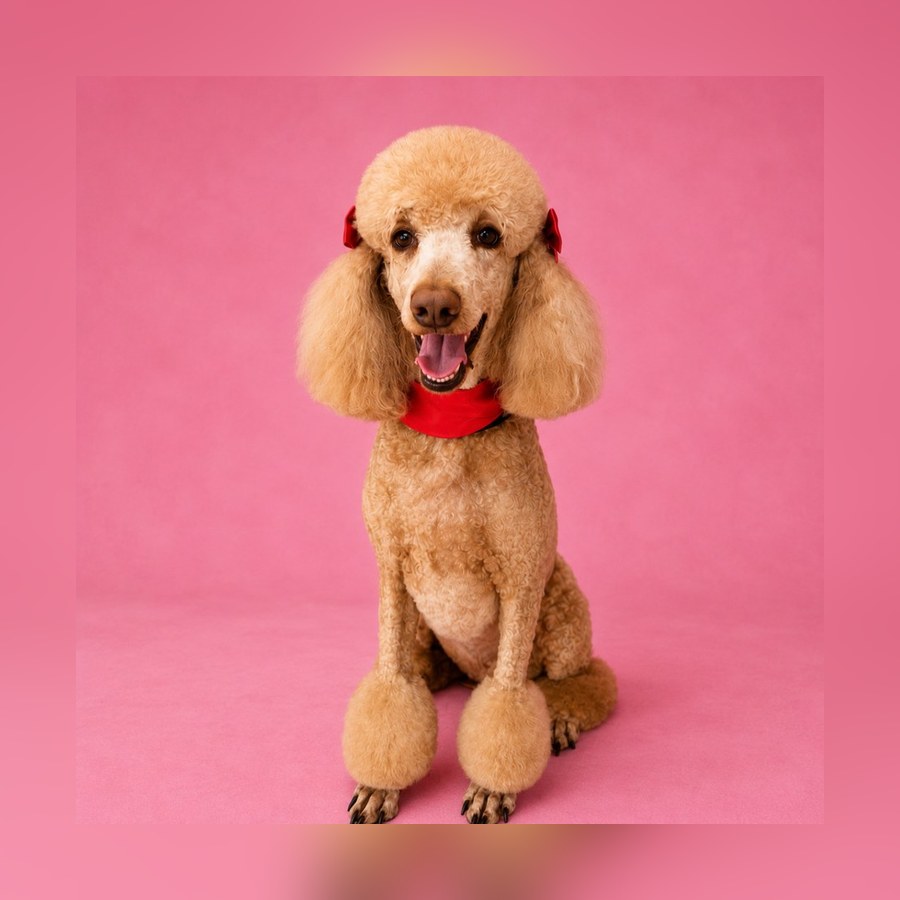 A beautifully groomed standard poodle at Luscious Paws